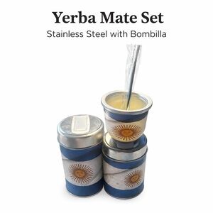 Argentine Yerba Mate Set 🇦🇷  Mate Cup + Bombilla + Container